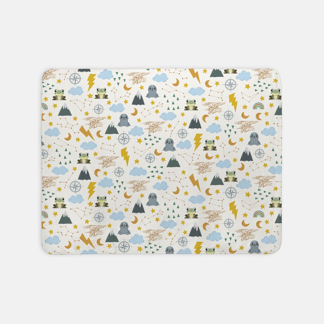 Baby SEAL Sherpa Blanket - Boy Pattern - 30" x 40"