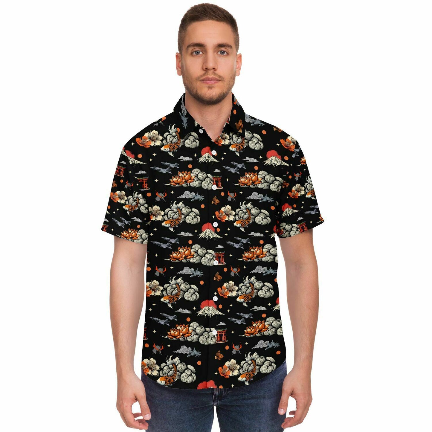 vfa-147 example Short Sleeve Button Down Shirt - AOP