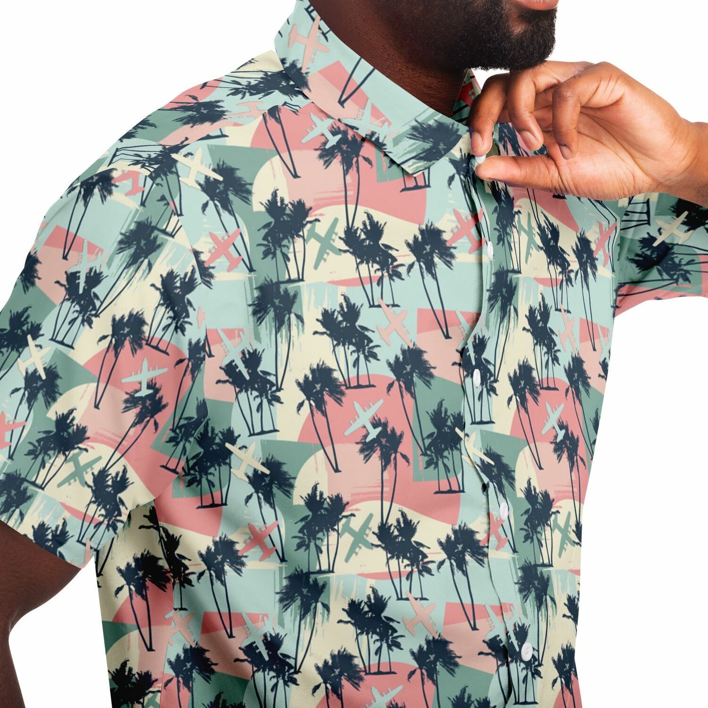 C-130 Retro Old School Short Sleeve Button Down Shirt