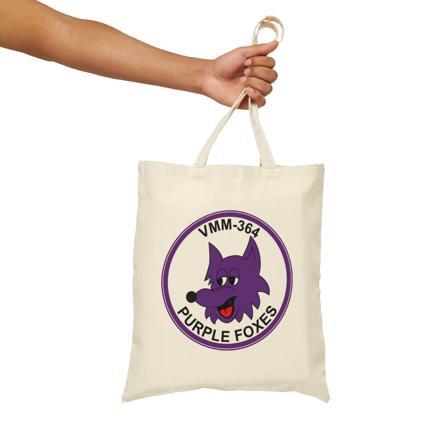 VMM-Purple Fox Cotton Canvas Tote Bag