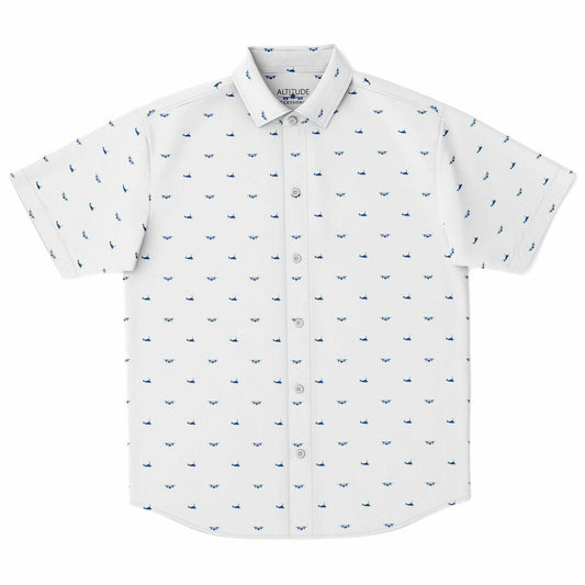 Osprey white and #63 Short Sleeve Button Down Shirt - AOP