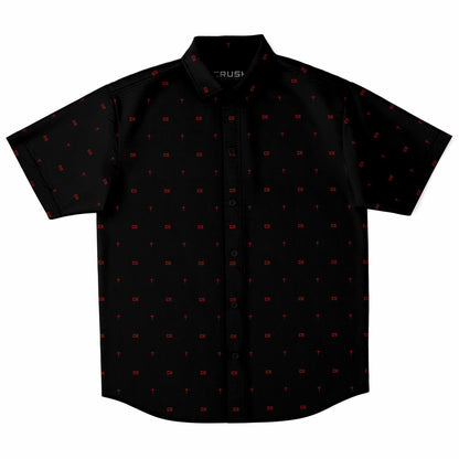 'CRUSH EVERYTHING' Men's Short Sleeve Button Down Shirt