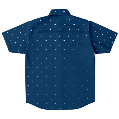 F-35B and glasses Short Sleeve Button Down Shirt