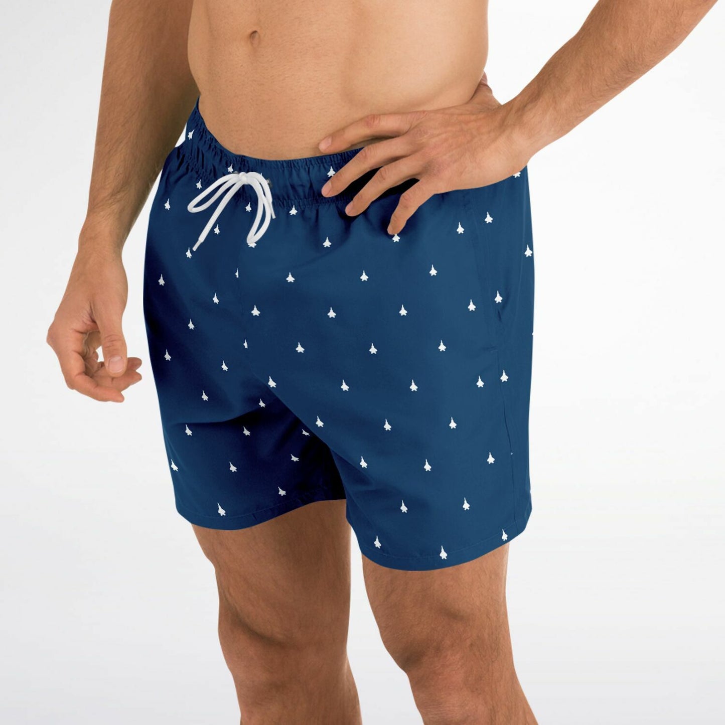 F-22 Mens Swim Trunks (Navy Blue)