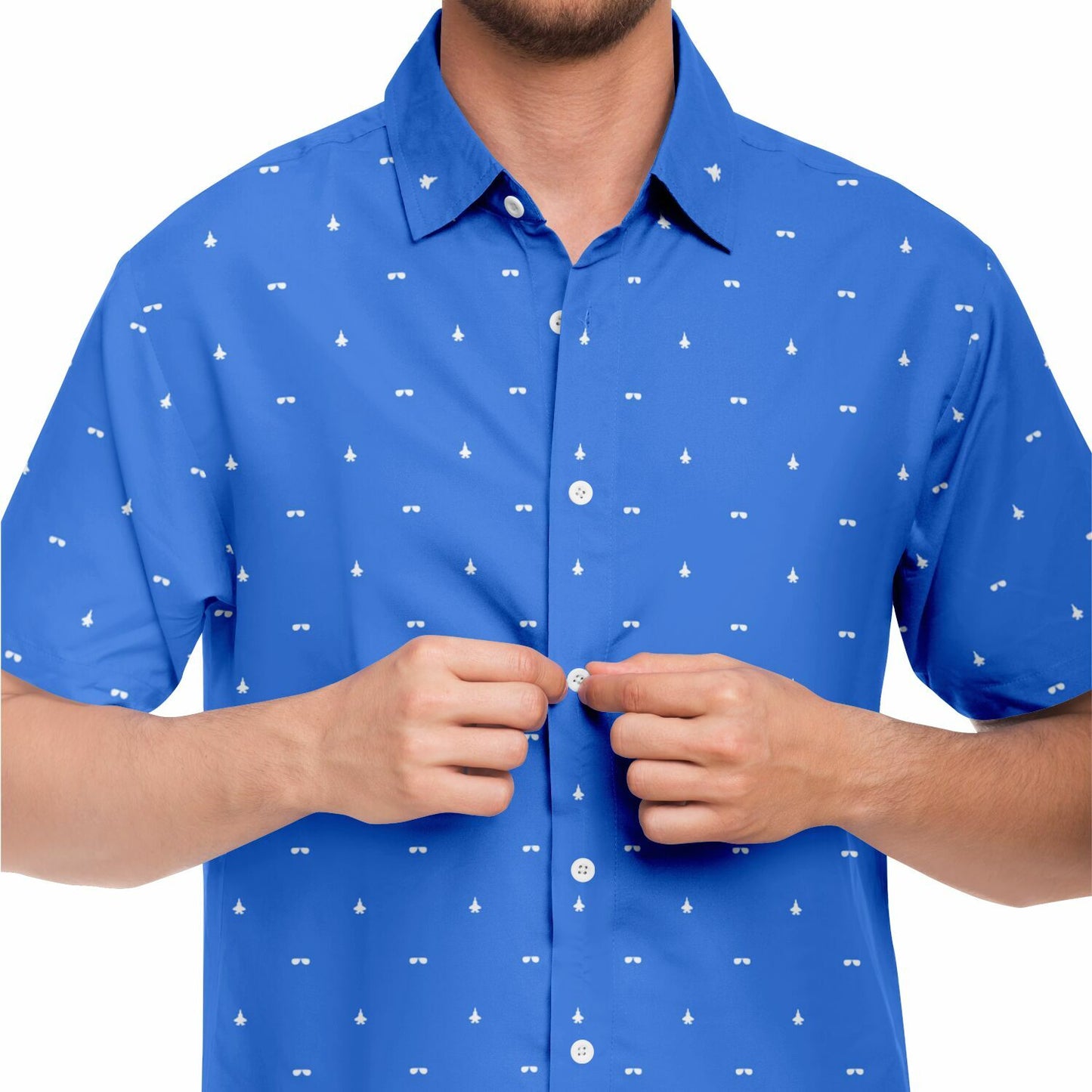 F-35B and glasses stroked. Short Sleeve Button Down Shirt - AOP