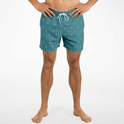 Emily Torrentez XL Growler NO pods. #52 and white stroked Swim Trunks Men - AOP