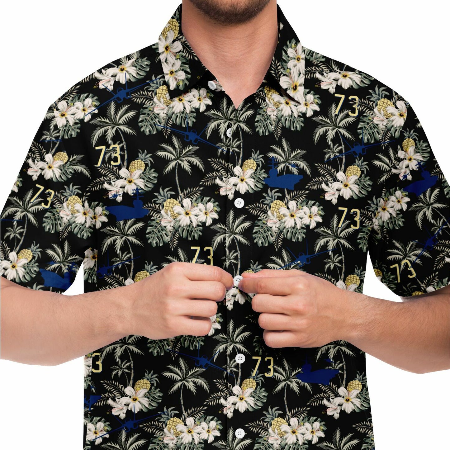 USS George Washington no order example Short Sleeve Button Down Shirt - AOP