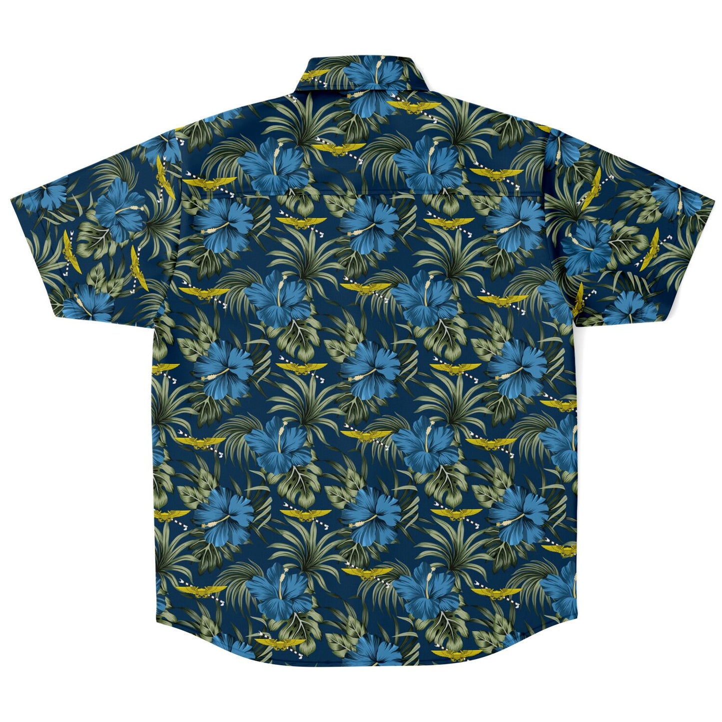 Tailhook 2024 NFO-WSO Blue Flowers Hawaiian Short Sleeve Button Down Shirt