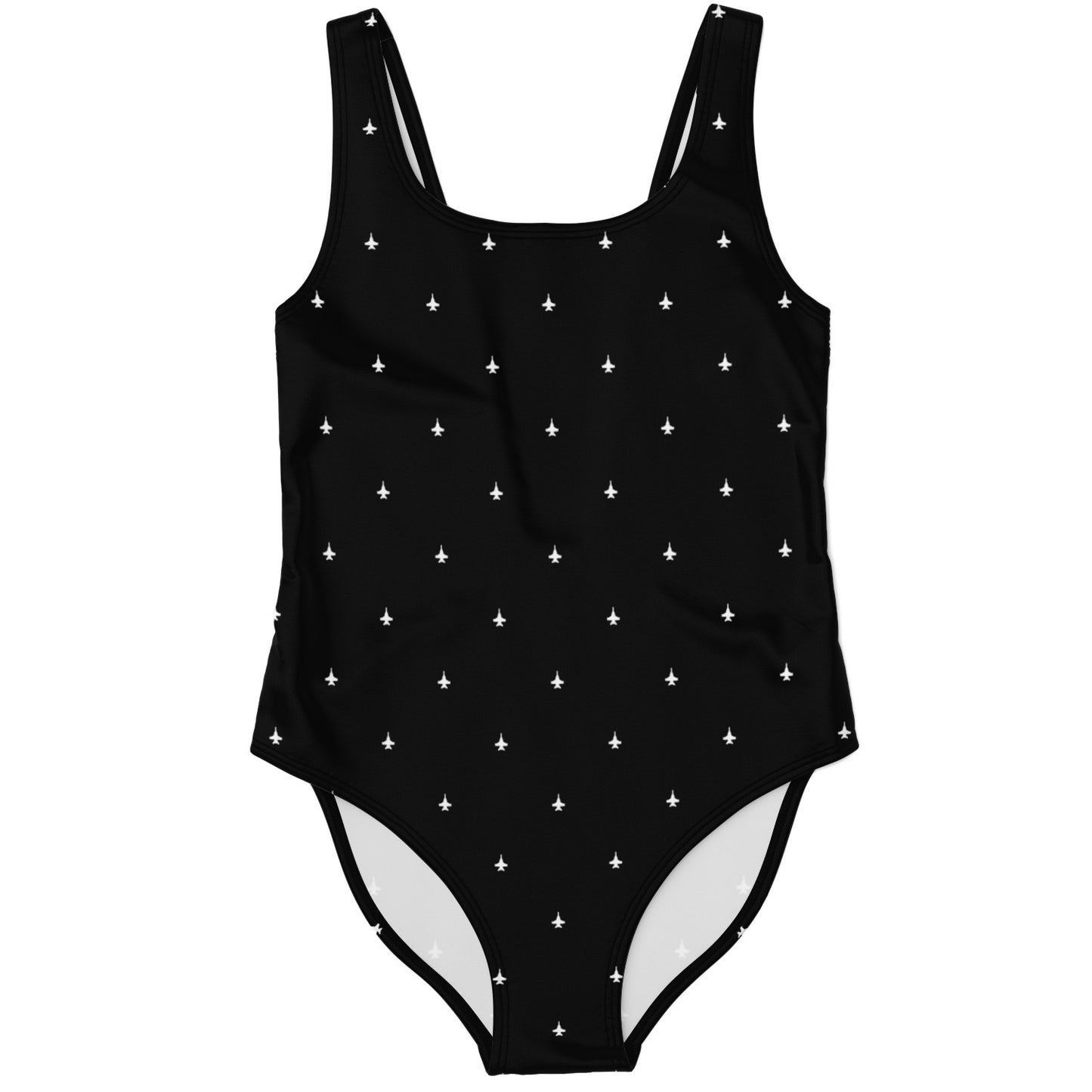 F-18 black and white stroked One-Piece Swimsuit - Shirley