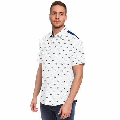 Blue angels example Short Sleeve Button Down Shirt - AOP
