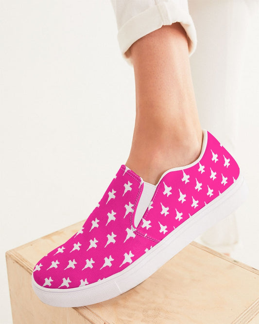 Hot Pink F-18 super shoes stroked good ff1694 Women's Slip-On Canvas Shoe