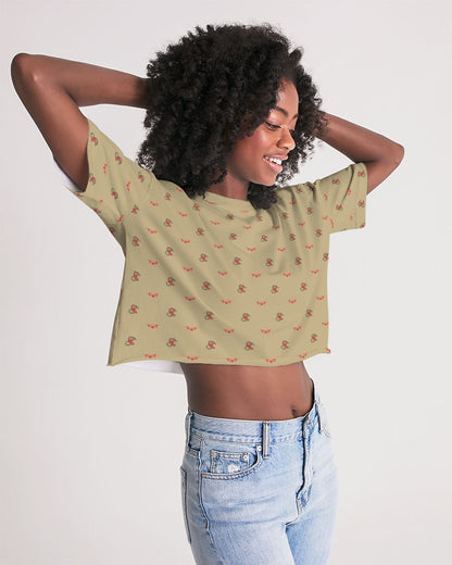 VMM-225 womens Women's All-Over Print Lounge Cropped Tee