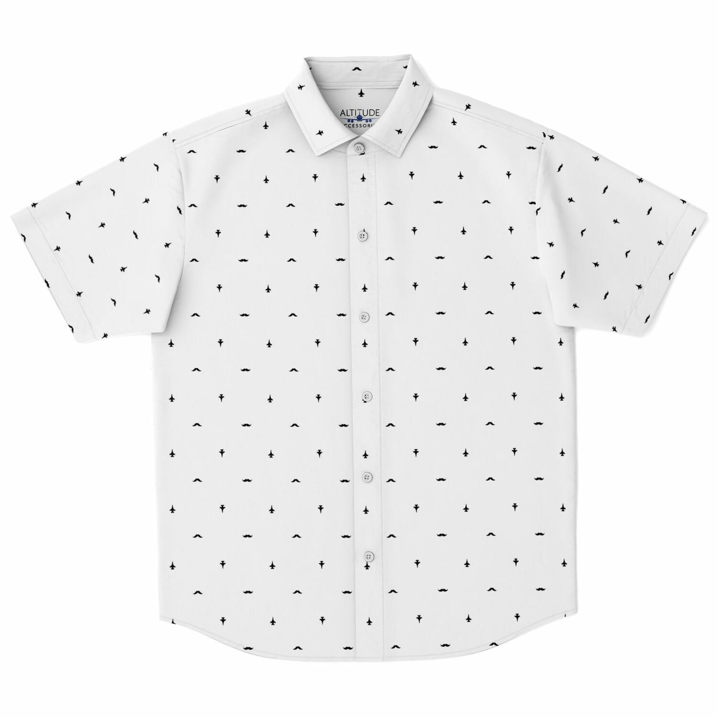 F-16 mustache USE Short Sleeve Button Down Shirt - AOP