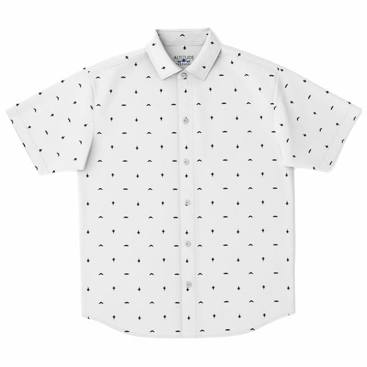 F-16 mustache USE Short Sleeve Button Down Shirt - AOP