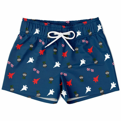 Teresa Misch Medium F-35B Lil Fighter Kids Swim Trunks - AOP