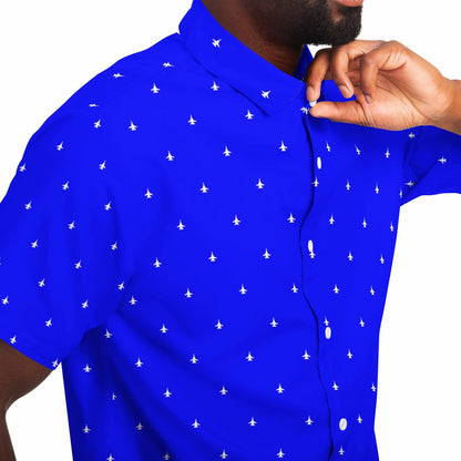 F-14 #14 and white Short Sleeve Button Down Shirt