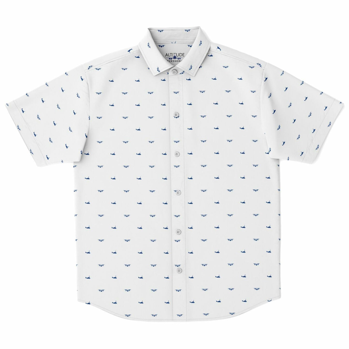 Osprey white and #63 Short Sleeve Button Down Shirt - AOP