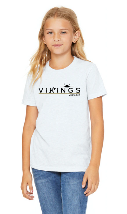 VMFA-225 White VIKINGS Youth Short Sleeve Tee