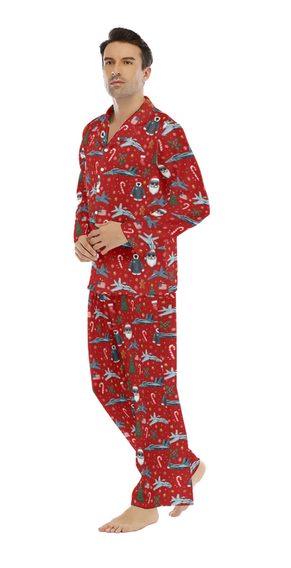 Mens Lapel Christmas Pajamas