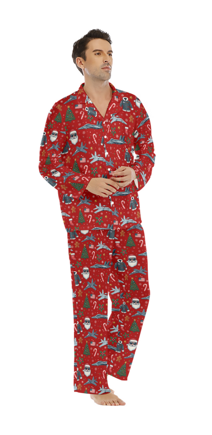 Mens Lapel Christmas Pajamas