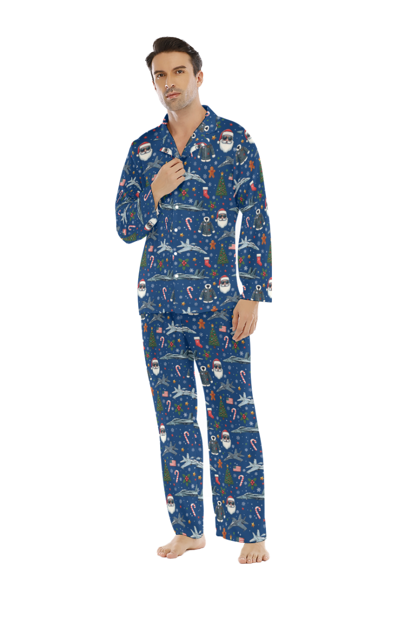 Mens Lapel Christmas Pajamas