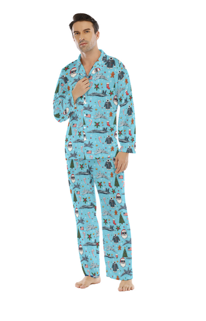 Mens Lapel Christmas Pajamas