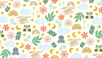 Baby SEAL Sherpa Blanket - Girl Pattern - 30" x 40"