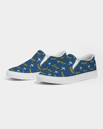 T-6A white and navy blue TAILHOOK Men's Slip-On Canvas Shoe