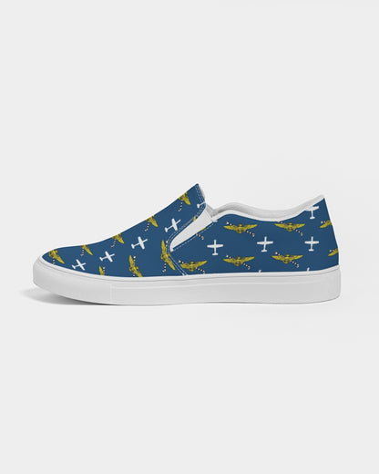 T-6A white and navy blue TAILHOOK Men's Slip-On Canvas Shoe