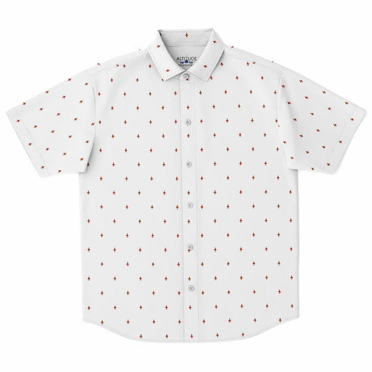 AV8B Harrier #47 and white Short Sleeve Button Down Shirt - AOP