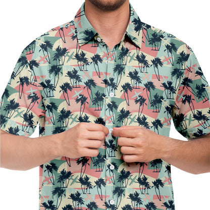 C-130 Retro Old School Short Sleeve Button Down Shirt