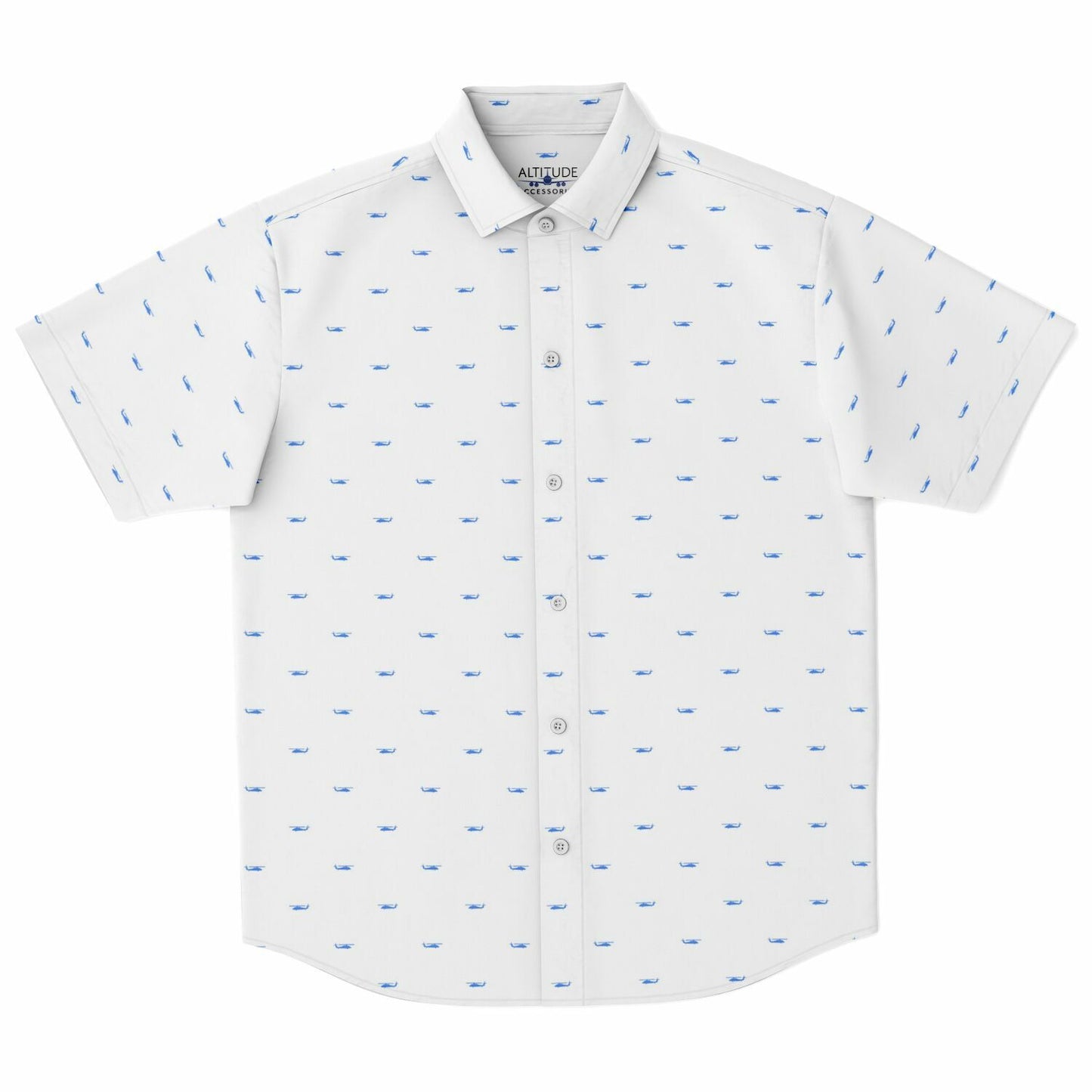 MH-60S #13 and white Short Sleeve Button Down Shirt - AOP