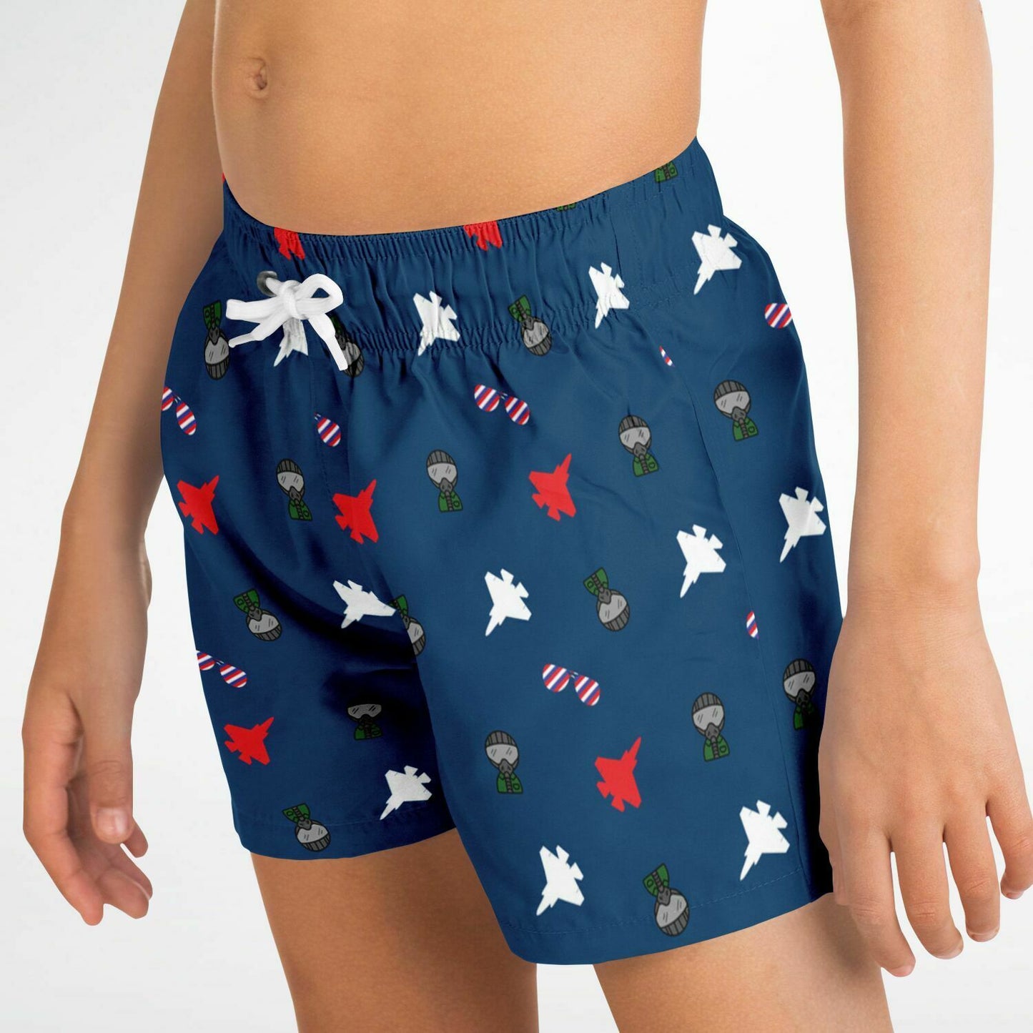 Diandra Vantrease small lil fighter F-35C boys Kids Swim Trunks - AOP