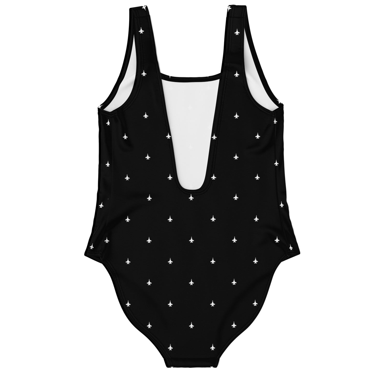 F-18 black and white stroked One-Piece Swimsuit - Shirley