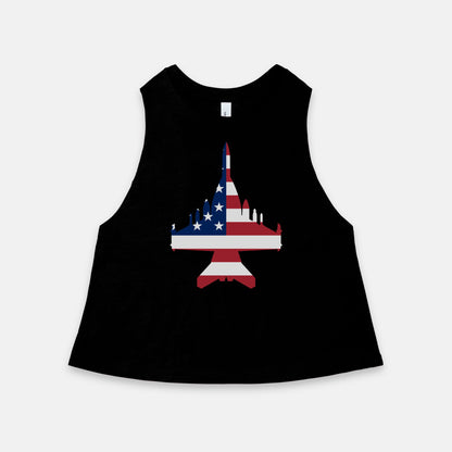 Growler American Flag Racerback Cropped Tank