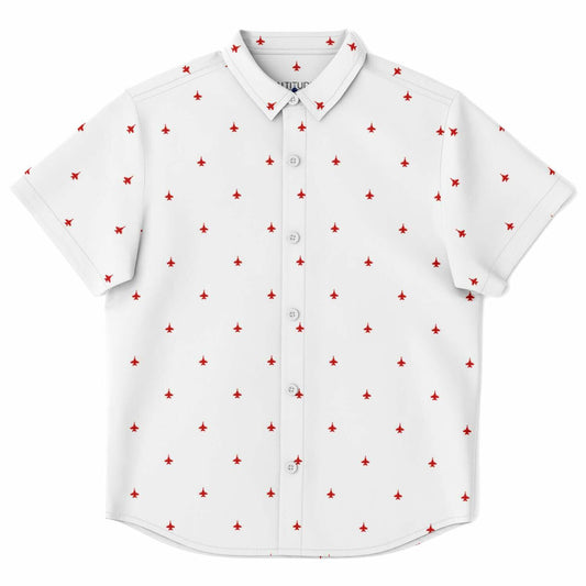 Growler Kids/Youth #48 planes Short Sleeve Button Down Shirt