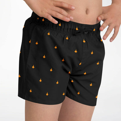 F-35C #9 f8a01 orange and black Kids Swim Trunks - AOP