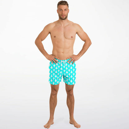 F-16 and F-35B #13 and white Swim Trunks Men - AOP