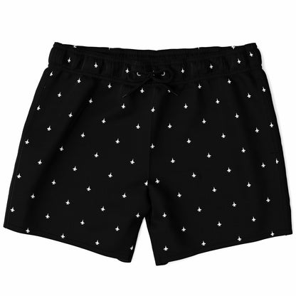 F-18 Black and White Mens Swim Trunks