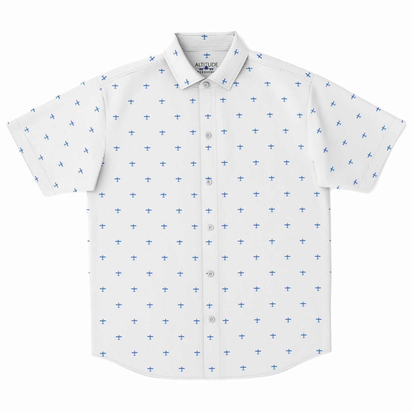 socata tb10 tobago #53 and white Short Sleeve Button Down Shirt - AOP