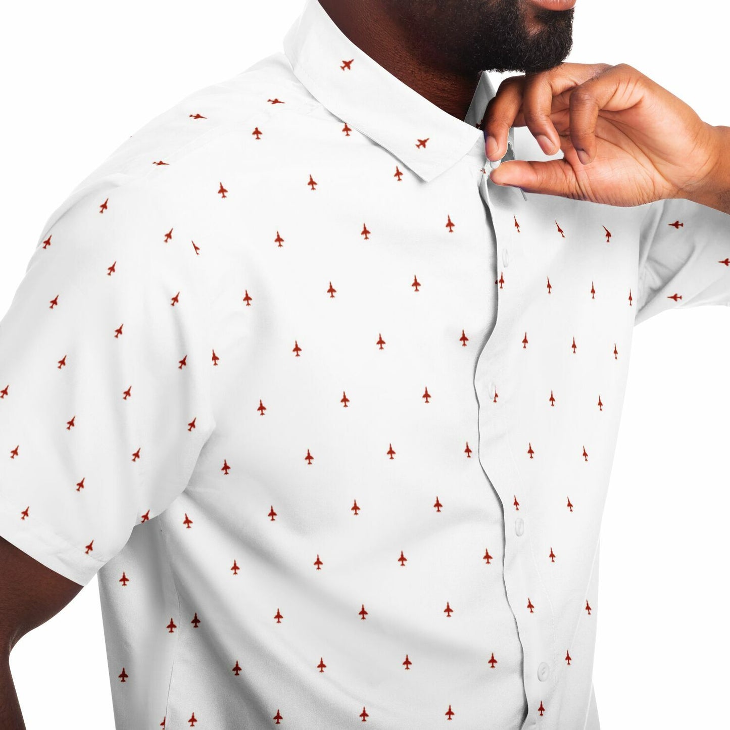 AV8B Harrier #47 and white Short Sleeve Button Down Shirt - AOP
