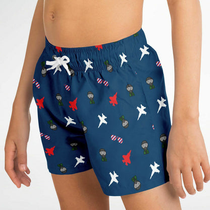 F-35B and F-18C Lil Aviator boys Swim Trunks - AOP