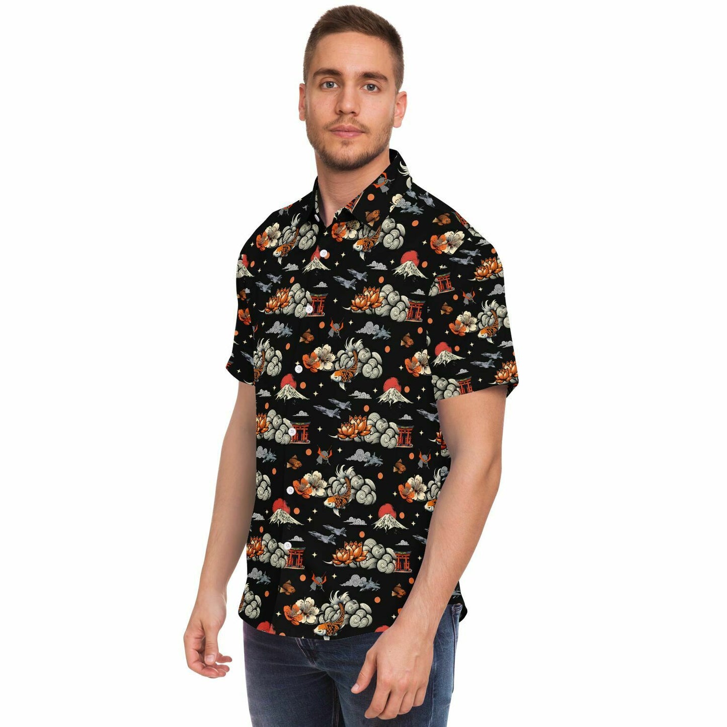 vfa-147 example Short Sleeve Button Down Shirt - AOP