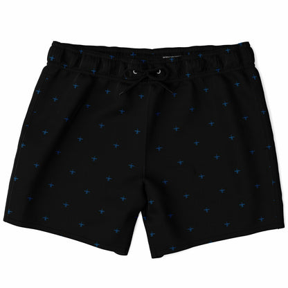A-10 #64 and black subtle stroked Swim Trunks Men - AOP