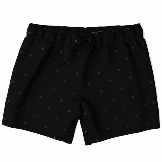 A-10 #64 and black subtle stroked Swim Trunks Men - AOP