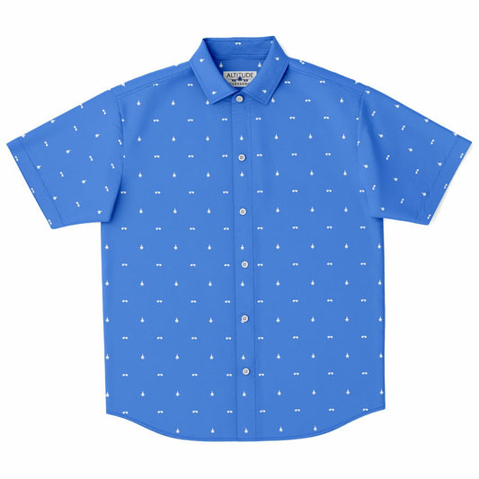F-35B and glasses stroked. Short Sleeve Button Down Shirt - AOP