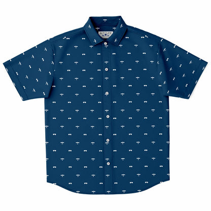 Piper Cub 3 Men's Short Sleeve Button Down Shirt