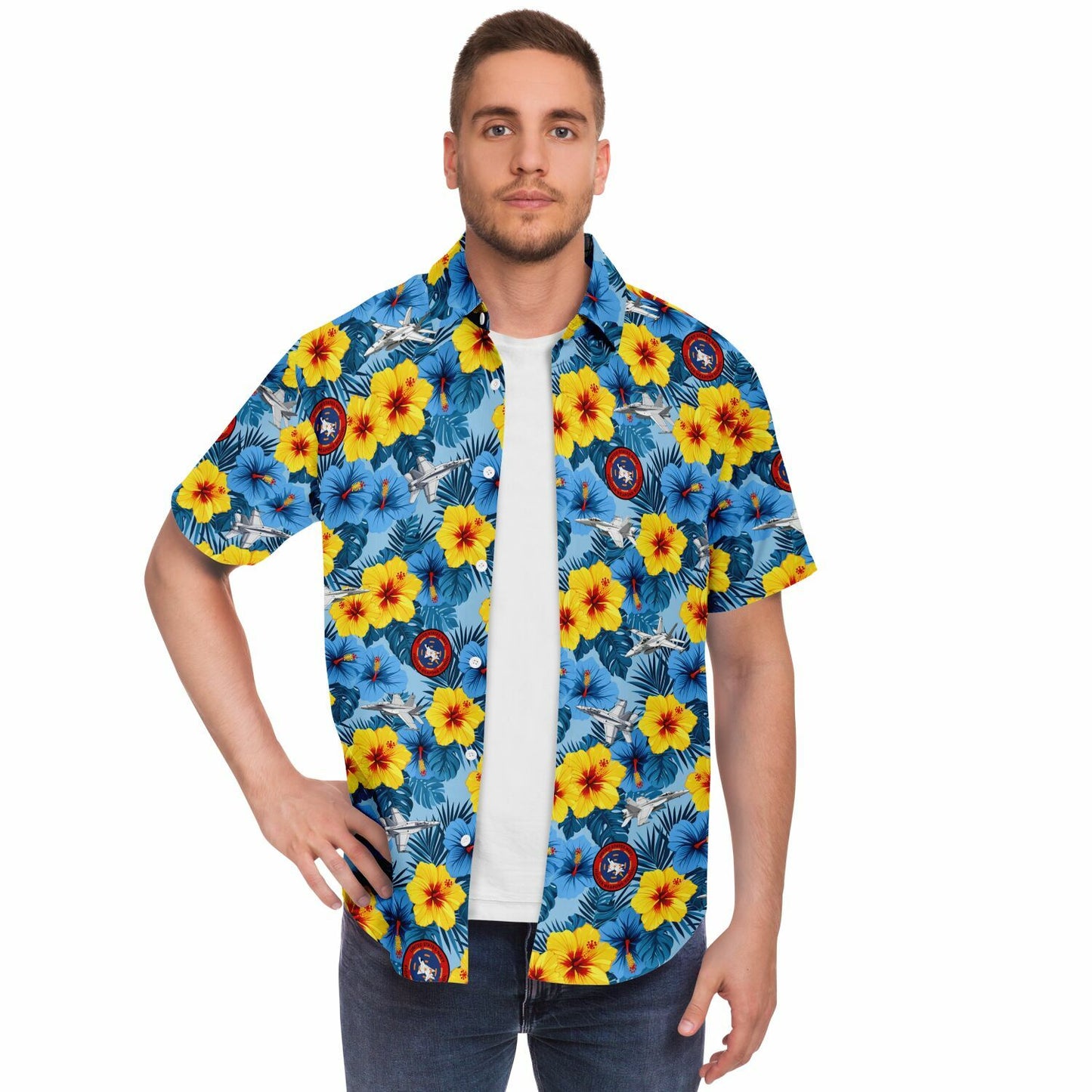 TOPGUN Hawaiian Men's Short Sleeve Button Down Shirt