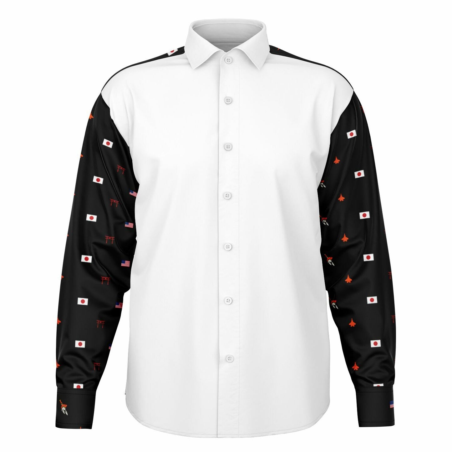 no order example Long Sleeve Button Down Shirt - AOP