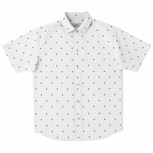 F-18 CD #64 and white Short Sleeve Button Down Shirt